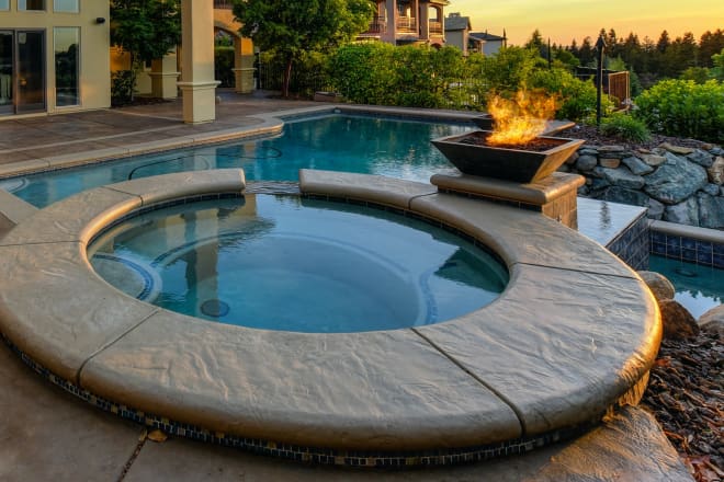 hot tub and pool