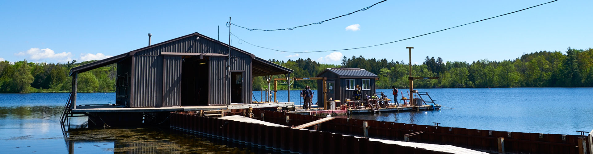 dock with powerlines